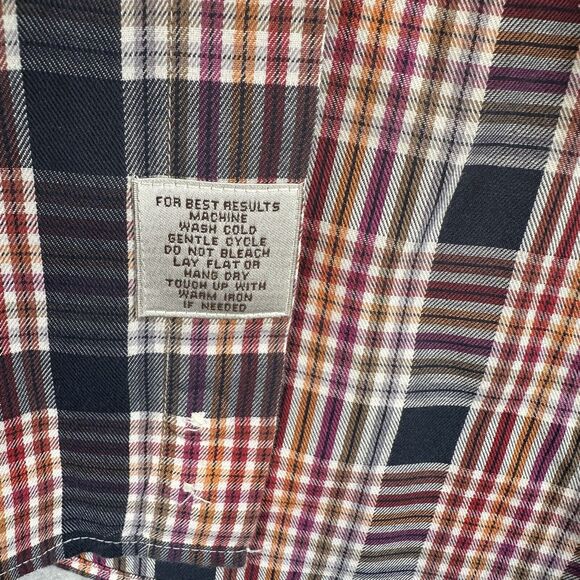 Peter Millar Shirt Mens 2XL Orange Blue Windowpane Plaid Button Up Long Sleeve‎ - Picture 4 of 7